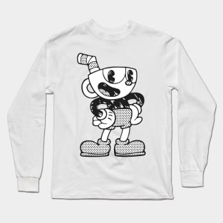 Monochrome Cuphead Long Sleeve T-Shirt